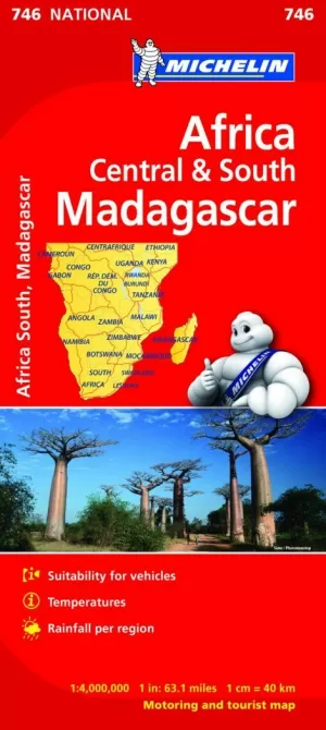 MAPA ÁFRICA CENTRO-SUR, MADAGASCAR 1/4 000 000 Nº 746