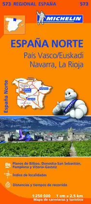 ESPAÑA NORTE: PAIS VASCO, NAVARRA, LA RIOJA MAPA 1:250.000 N 573