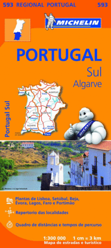 PORTUGAL SUR - ALGARVE MAPA 1:300.000 N 593