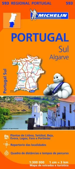 PORTUGAL SUR - ALGARVE MAPA 1:300.000 N 593