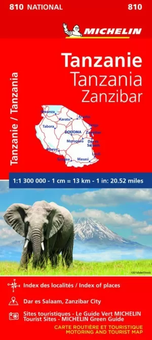 MAPA TANZANIA-ZANZÍBAR 1/1.300.000 Nº 810