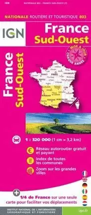 803 FRANCE SUD-OUEST 2019 1:320.000 -IGN