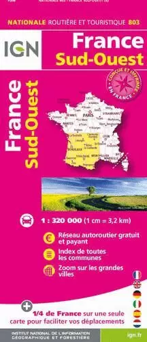 803 FRANCE SUD-OUEST 2020 1:320.000 -IGN