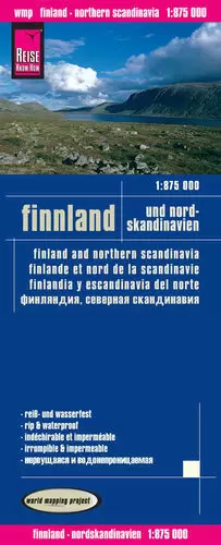FINLANDIA, LAPONIA, MAPA IMPERMEABLE 1:875.000