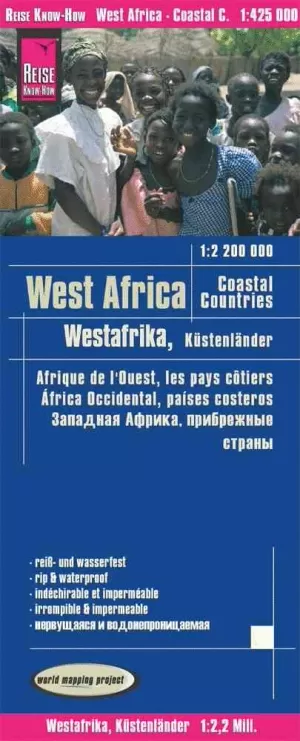 ÁFRICA OCCIDENTAL - COSTA OESTE , MAPA 1:2.200.000 IMPERMEAB