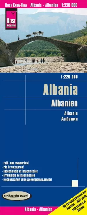 ALBANIA, MAPA 1:220.000 IMPERMEABLE