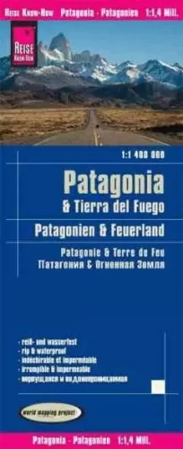 PATAGONIA & TIERRA DE FUEGO, MAPA 1:1.400.000 IMPERMEABLE