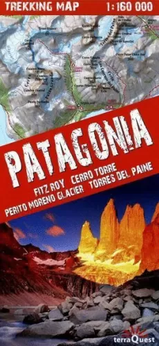 PATAGONIA: FITZ ROY, TORRES DEL PAINE - MAPA 1:160.000