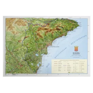 MAPA EN RELIEVE DE ALICANTE 45X32 CM.