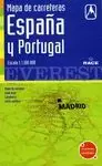 ESPAÑA Y PORTUGAL, MAPA DE CARR. 1:1.100.000 (EVT)