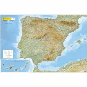 MAPA DE LA PENÍNSULA IBÉRICA, BALEARES Y CANARIAS, E 1:1250000