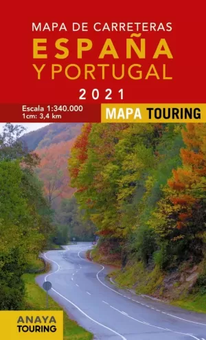 MAPA DE CARRETERAS DE ESPAÑA Y PORTUGAL 1:340.000 2021