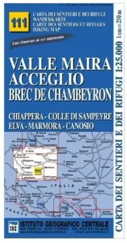111 VALLE MAIRA (MONTE ARGENTERA, MONTE CHAMBEYRON), MAPA1:25.000