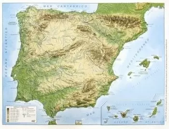 MAPA EN RELIEVE ESPAÑA FÍSICO. ESCALA 1:3.500.000. ALL 3D FORM S.L.. Libro  en papel. 9788417032036 Librería Patagonia