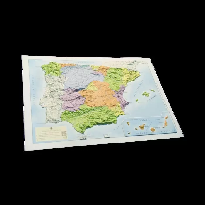 MAPA EN RELIEVE ESPAÑA POLÍTICO 41X31 CM. ESCALA 1:3.500.000. ALL 3D FORM  S. L.. Libro en papel. 9788417032043 Librería Patagonia